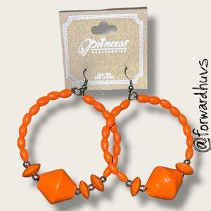 Bundle Sale 3 for $15 | Princess Accessories Orange Hoop Earrings